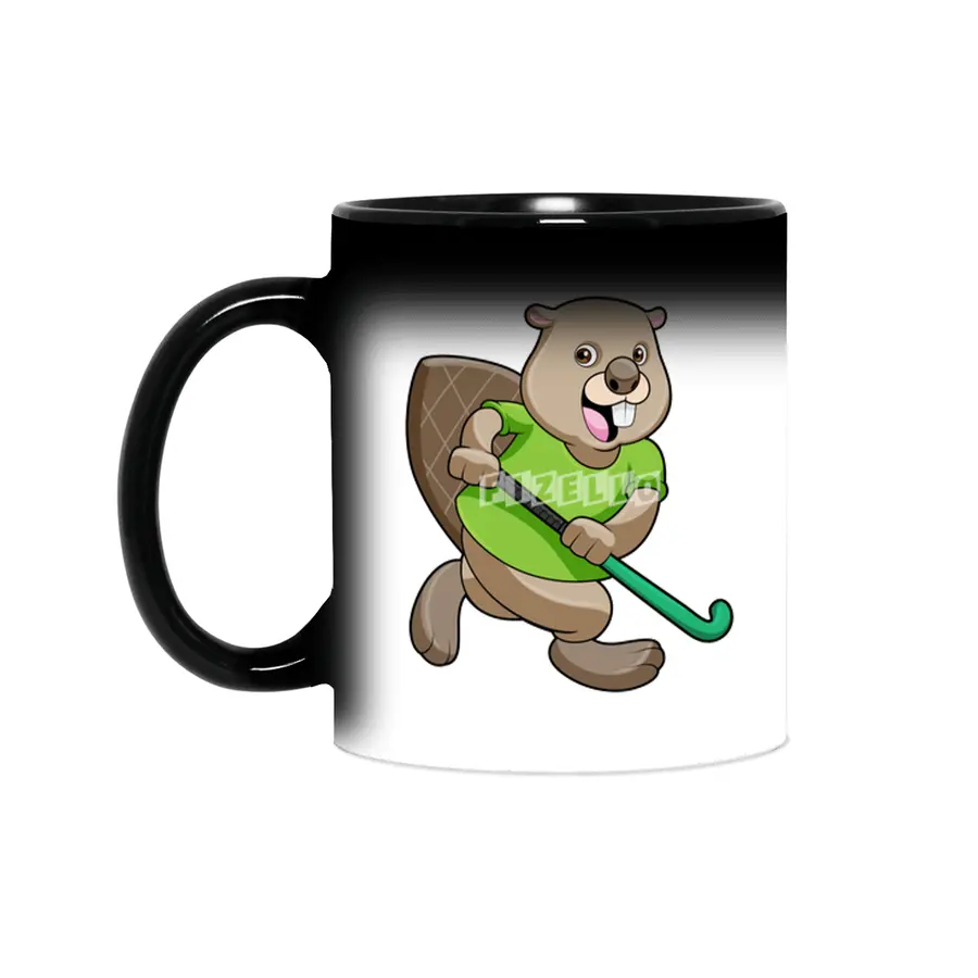 Beaver at Hockey with Hockey bat Sihirli Kupa