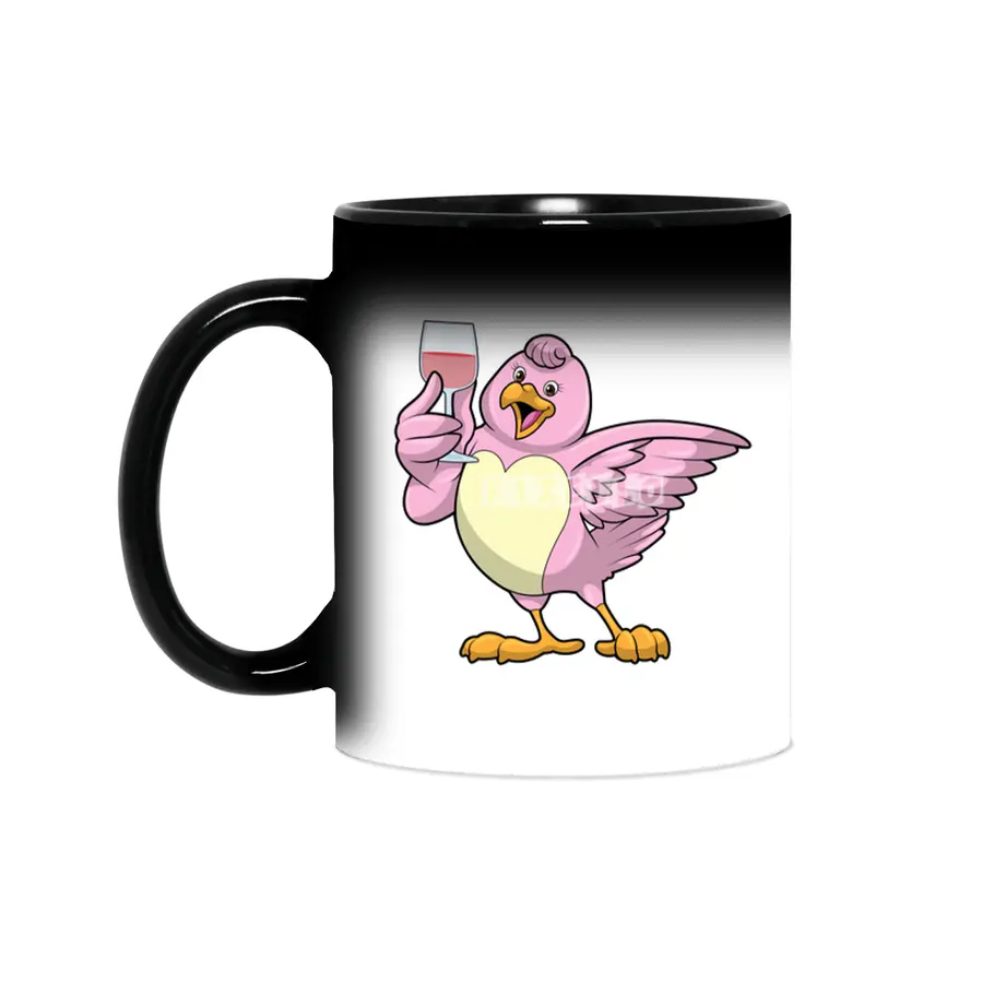 Bird with Glass of Red wine Sihirli Kupa