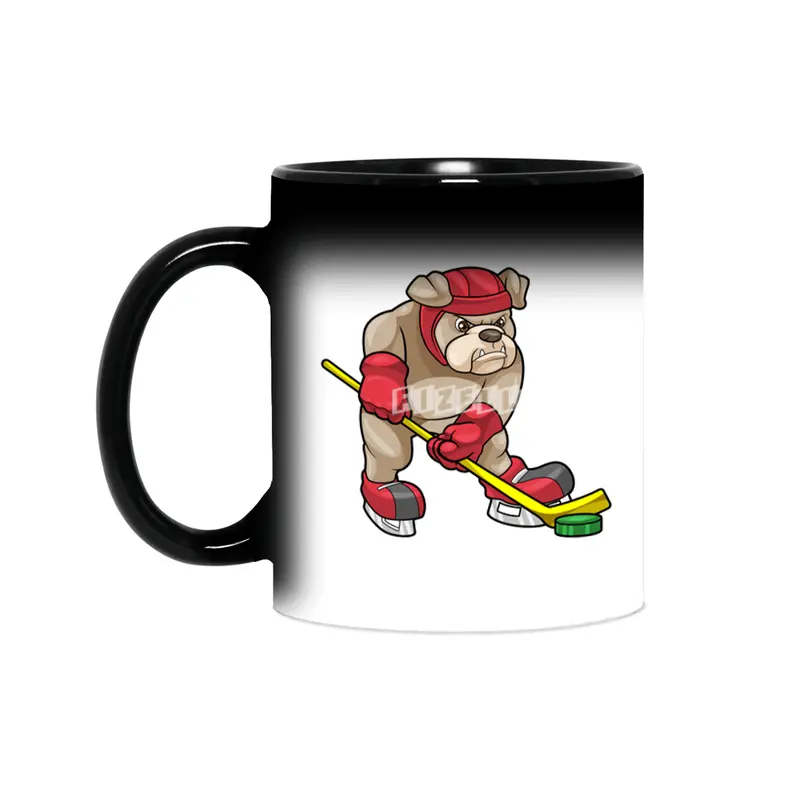Bulldog at Ice hockey with Ice hockey stick Sihirli Kupa