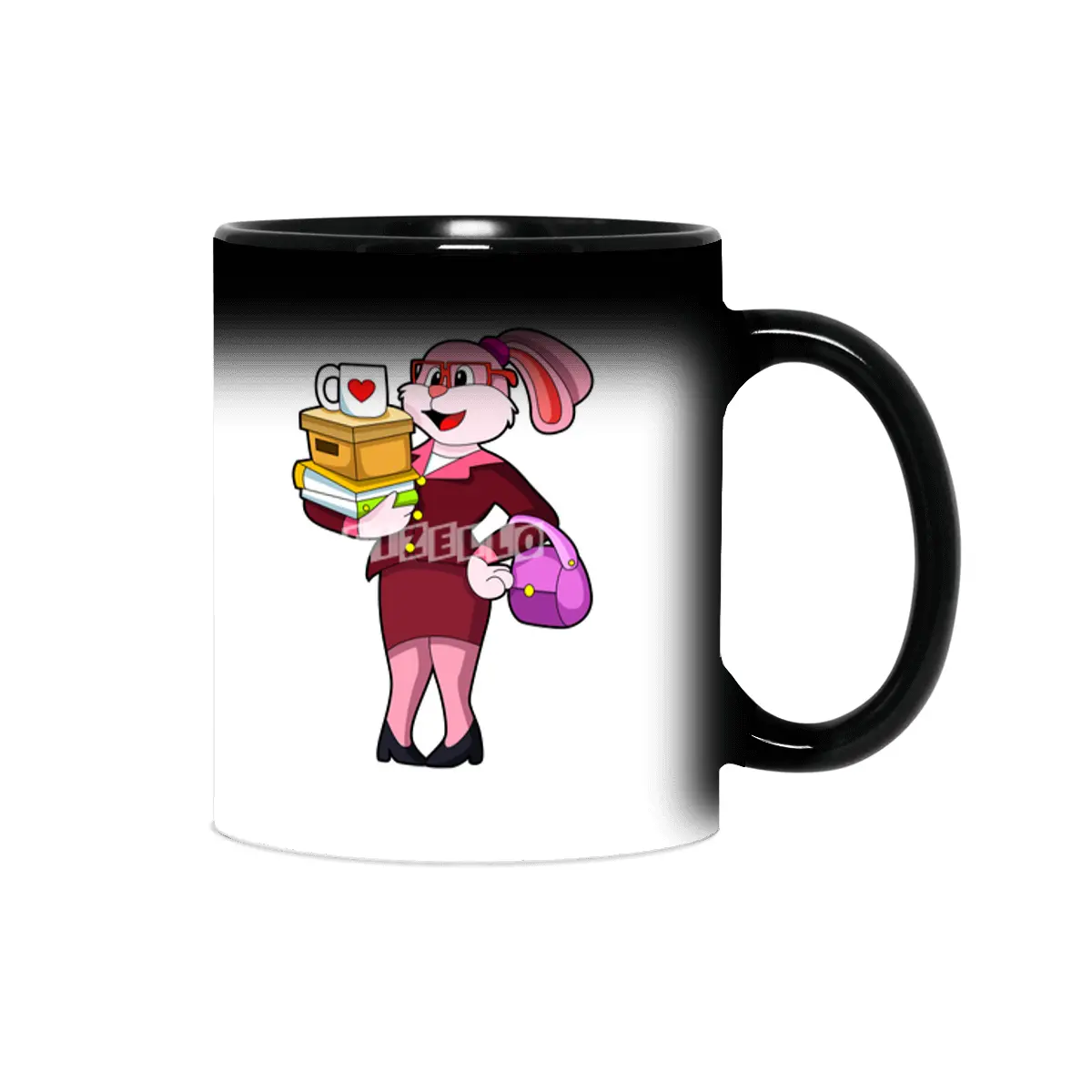 Bunny as Secretary with Cup Books & Carton Sihirli Kupa