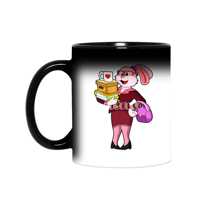 Bunny as Secretary with Cup Books & Carton Sihirli Kupa