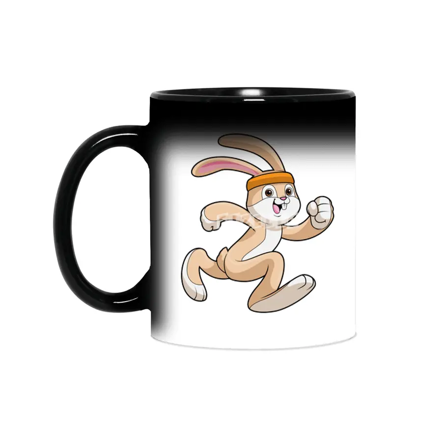 Bunny at Running with Headband Sihirli Kupa