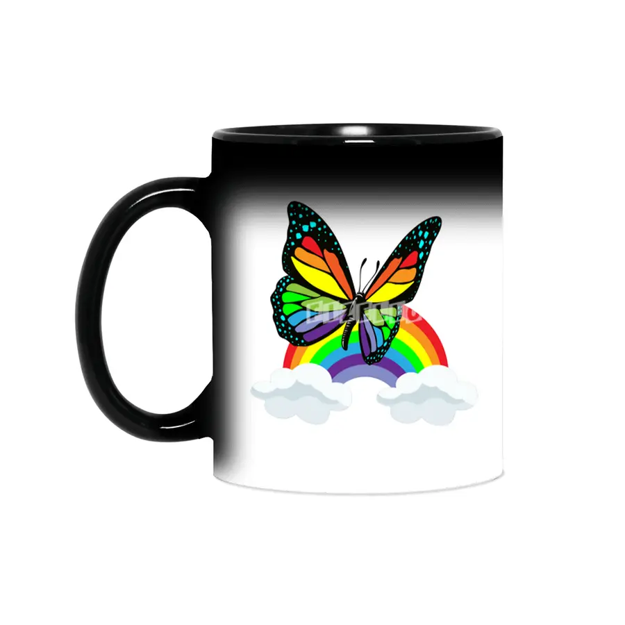 Butterfly with Rainbow Sihirli Kupa