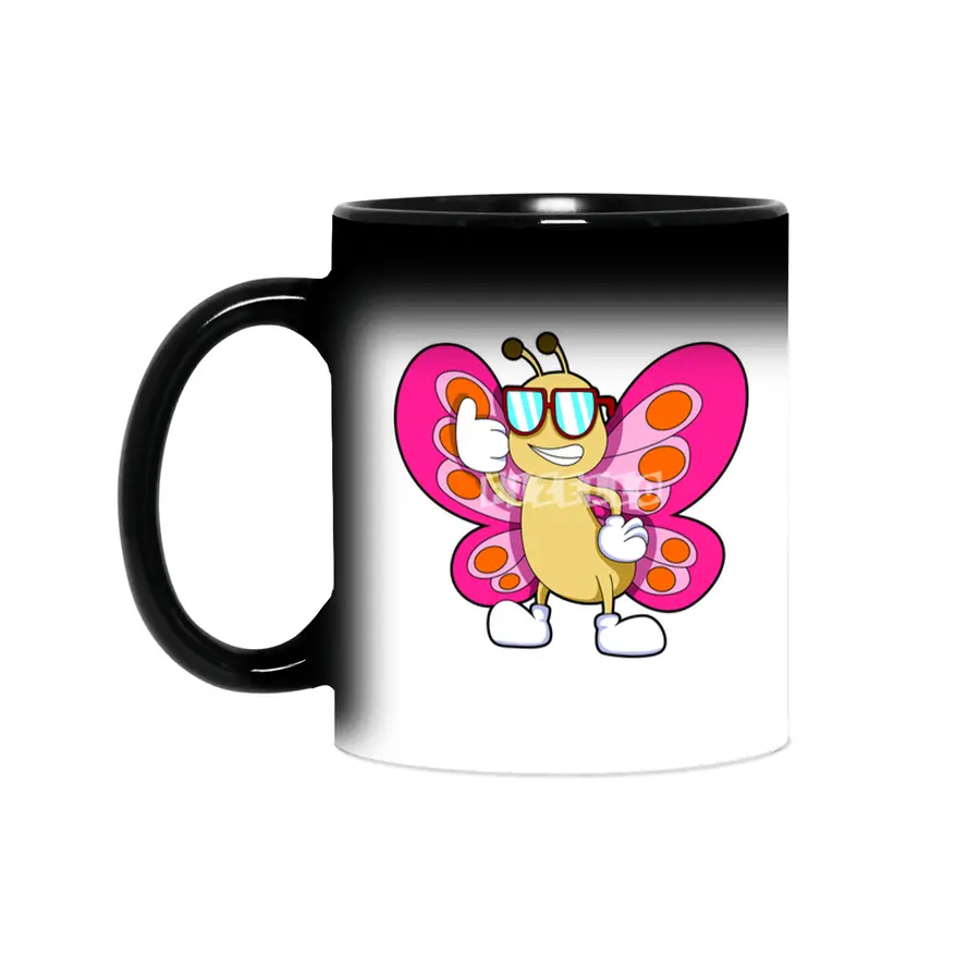 Butterfly with Sunglasses Sihirli Kupa