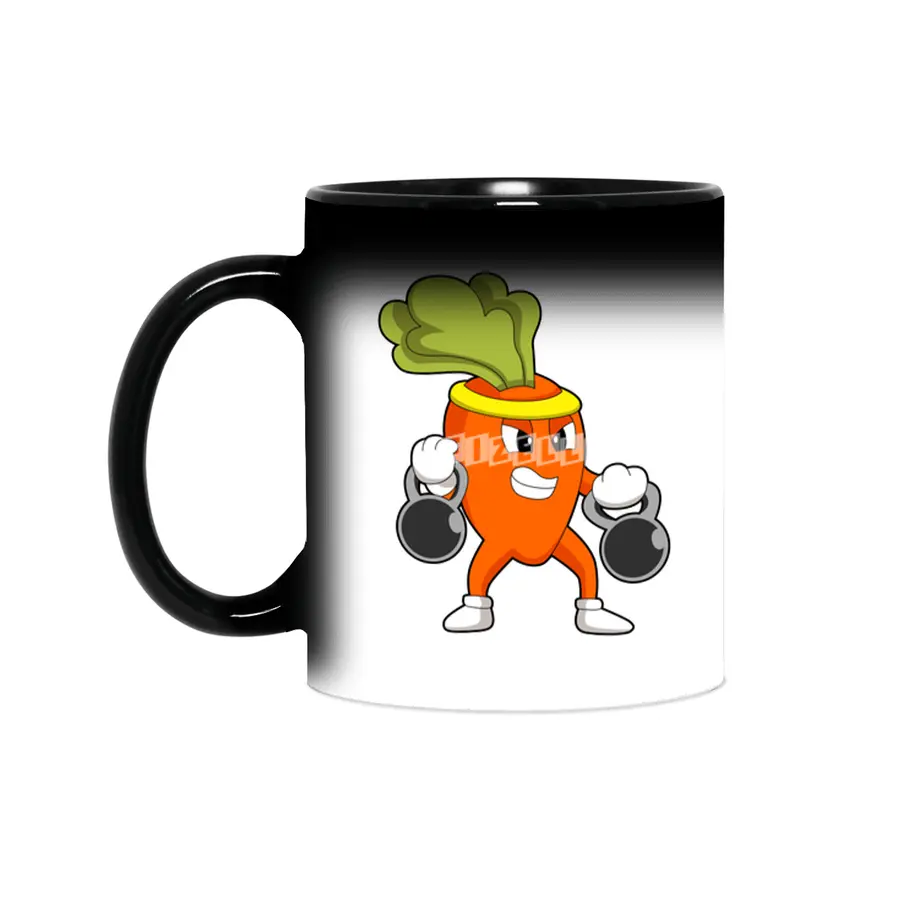 Carrot at Fitness with Dumbbells Sihirli Kupa