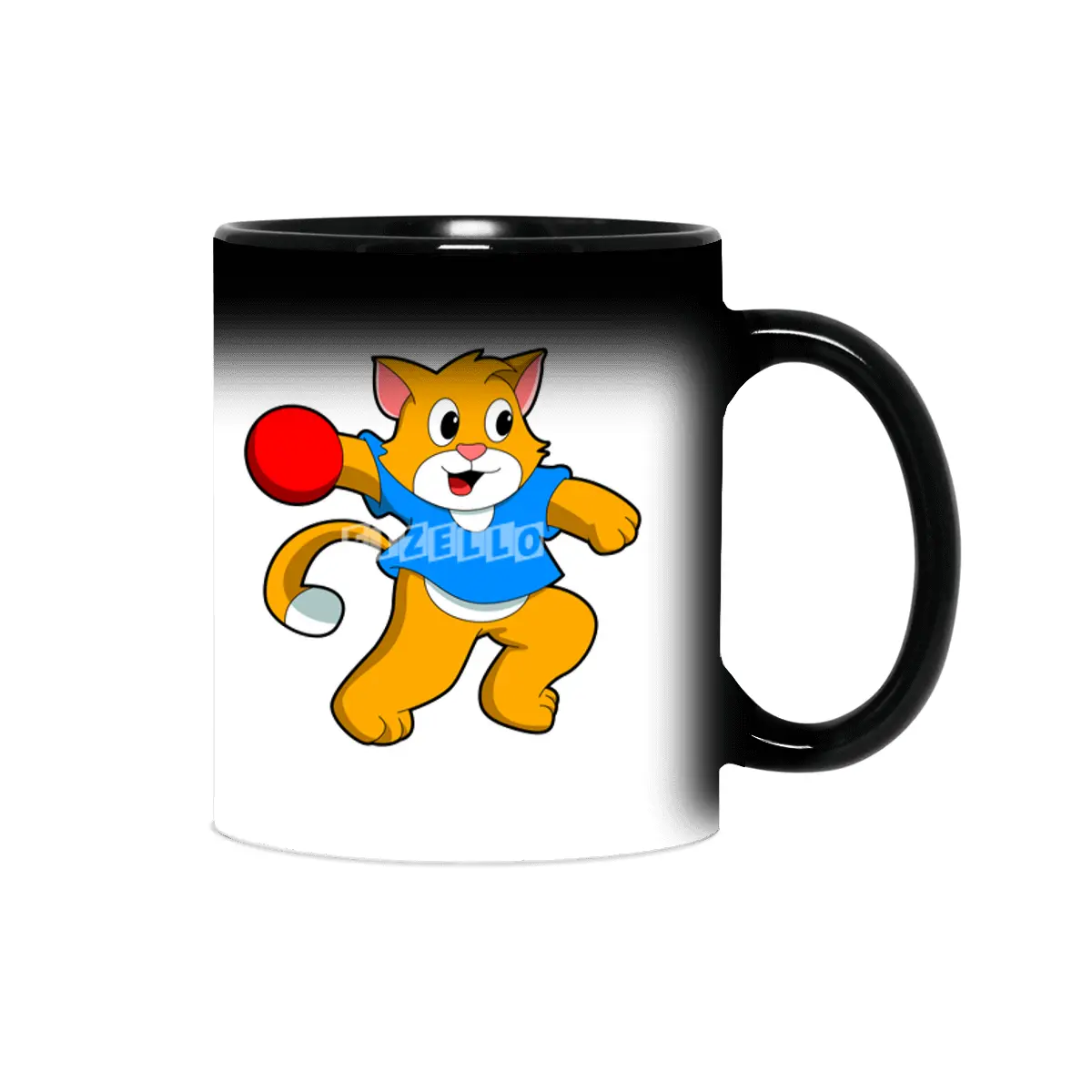 Cat as Handball player with handball Sihirli Kupa