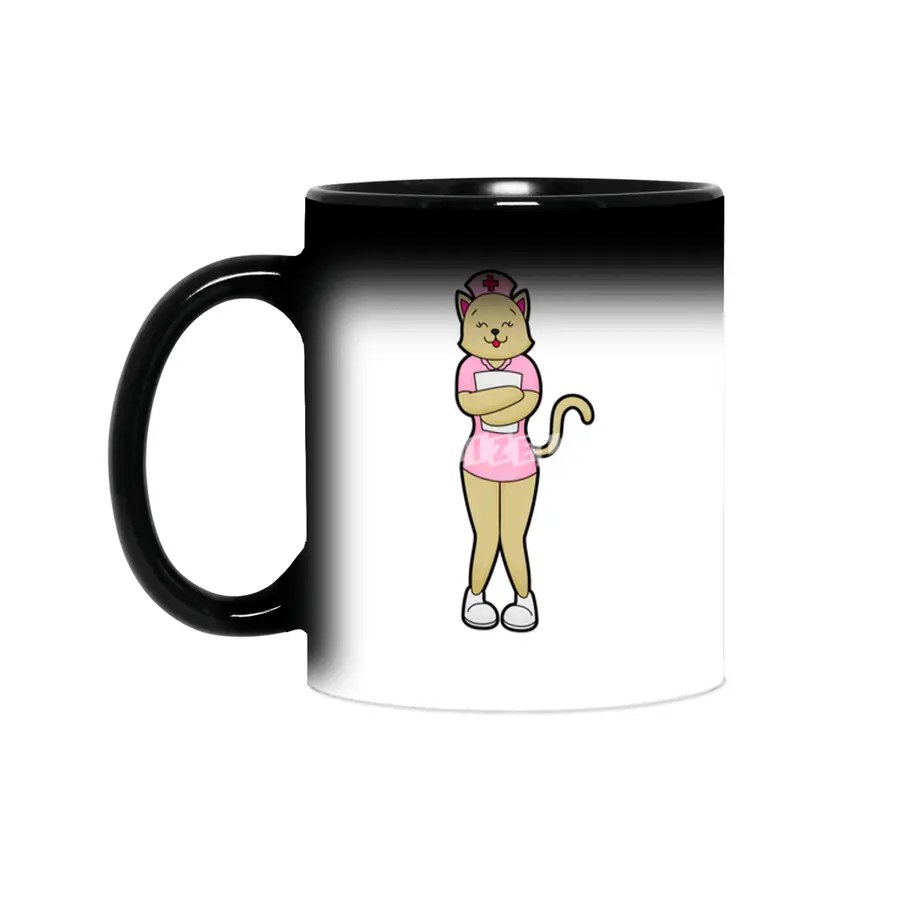 Cat as Nurse with Medical List Sihirli Kupa