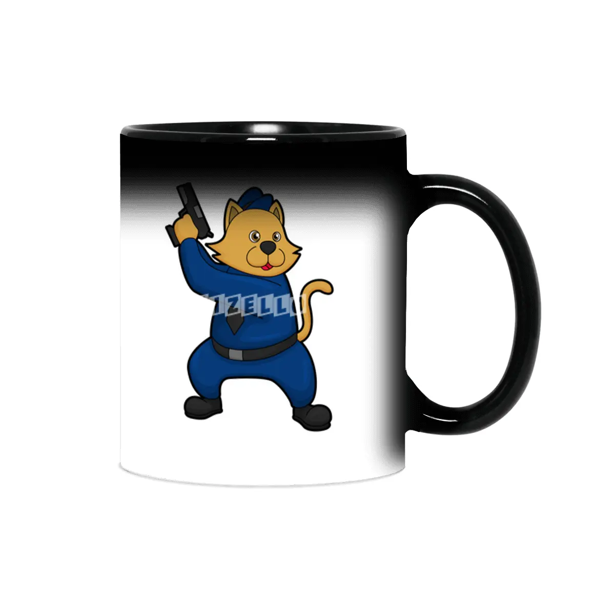 Cat as Police officer with Gun Sihirli Kupa