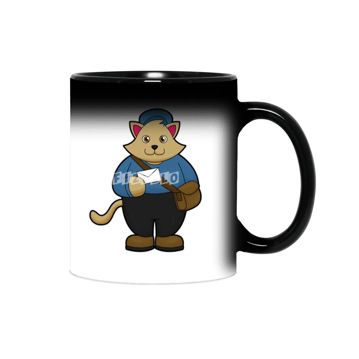 Cat as Postman with Envelope & Bag Sihirli Kupa