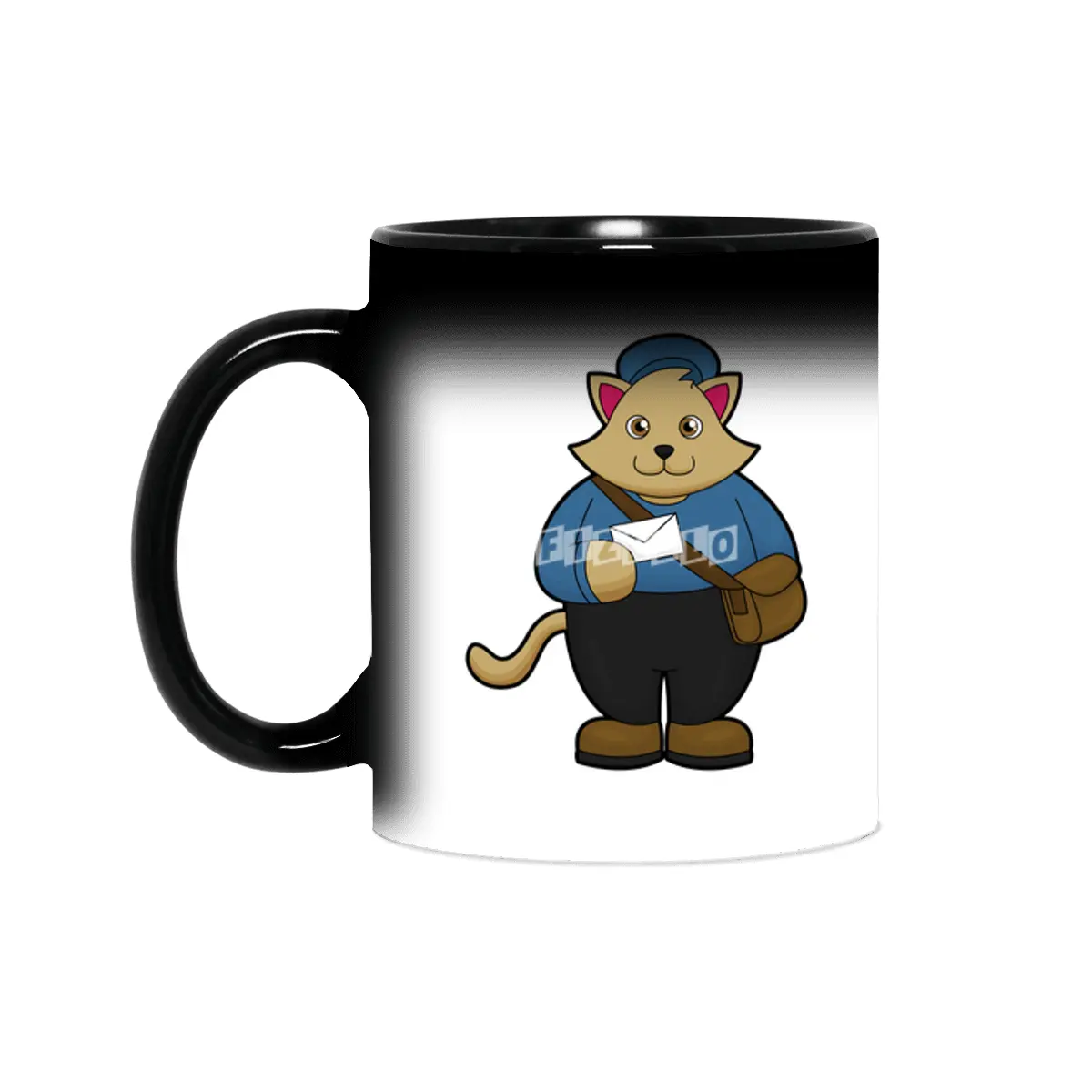 Cat as Postman with Envelope & Bag Sihirli Kupa