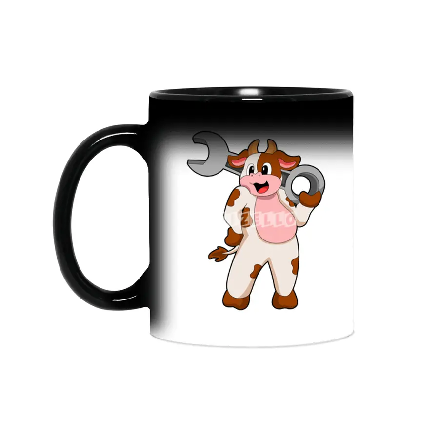 Cow as Mechanic with Wrench Sihirli Kupa
