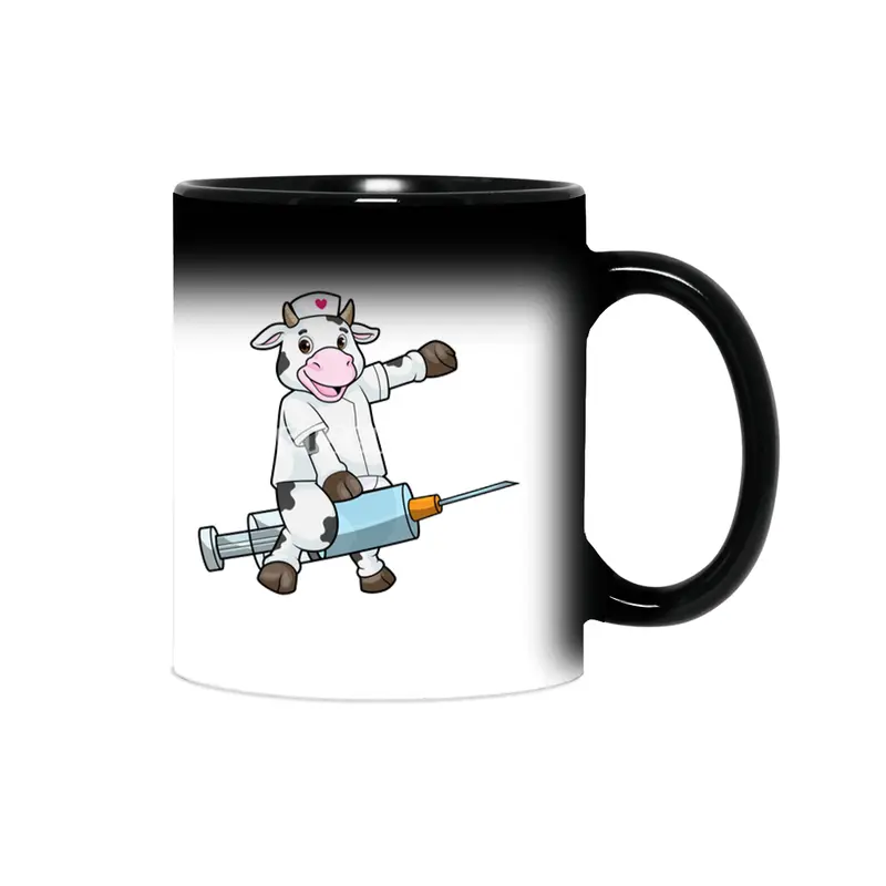 Cow as Nurse with Heart & Syringe Sihirli Kupa