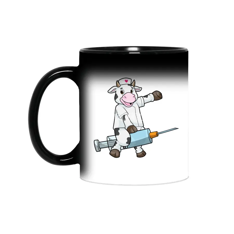 Cow as Nurse with Heart & Syringe Sihirli Kupa