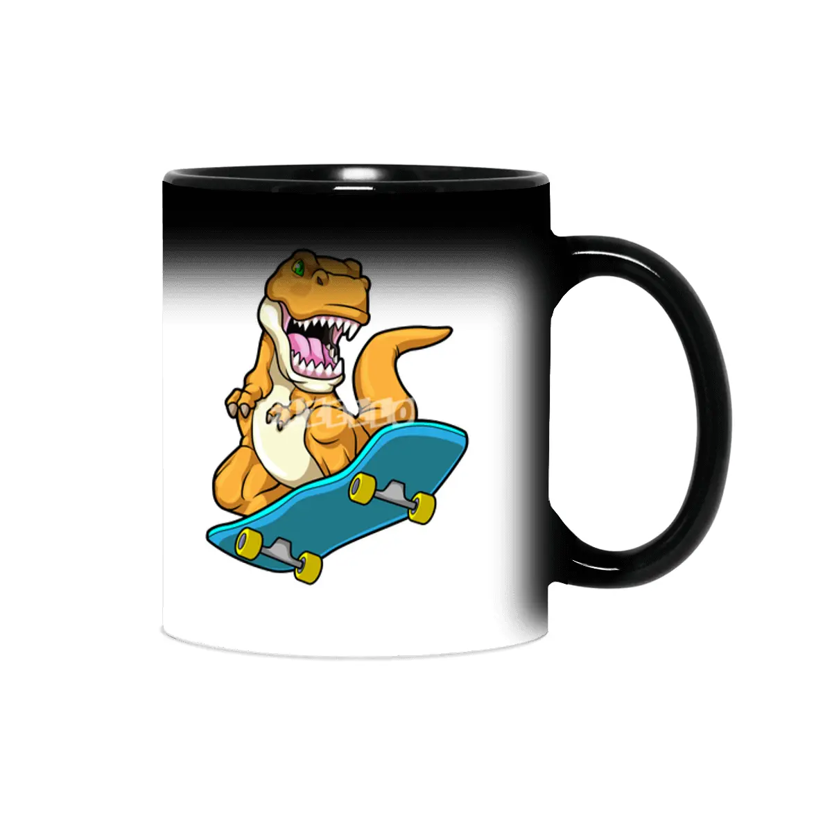 Dinosaur as Skater with Skateboard Sihirli Kupa