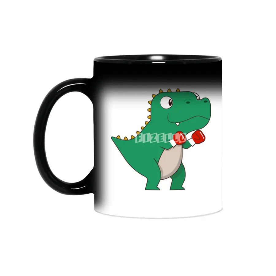 Dinosaur at Boxing with Boxing gloves Sihirli Kupa