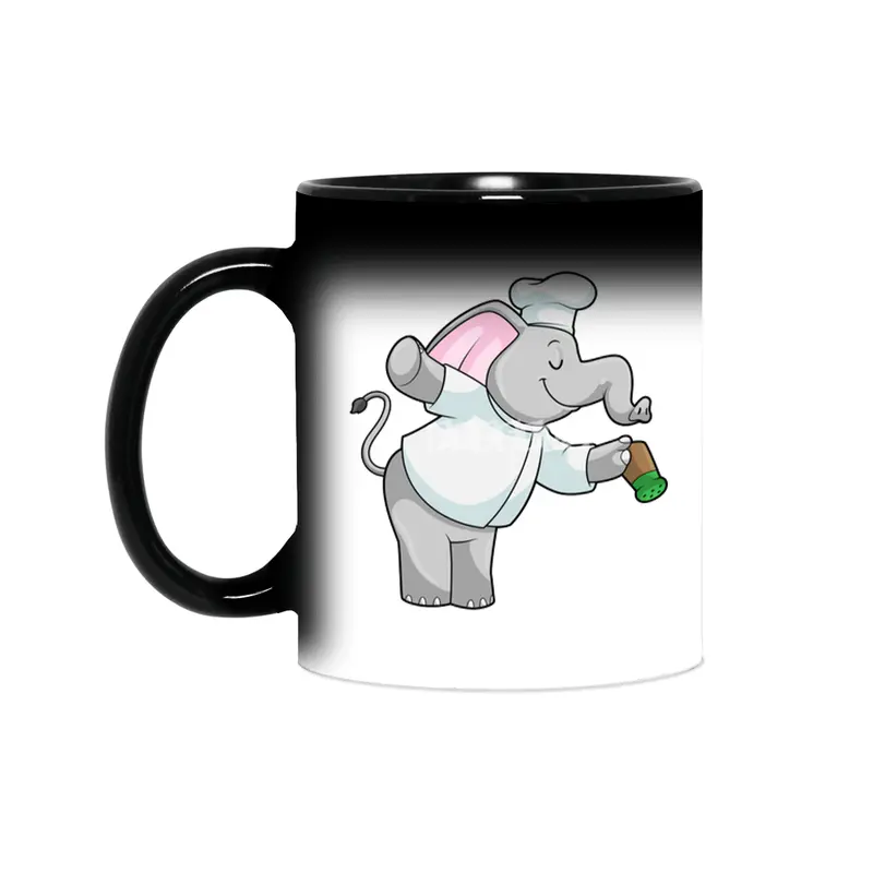 Elephant as Chef with Salt shaker Sihirli Kupa