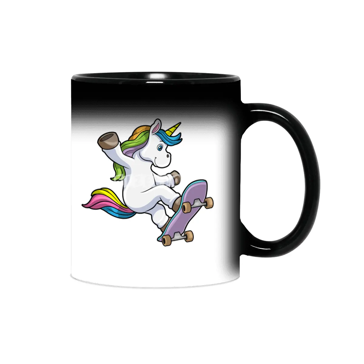 Unicorn as Skater with Skateboard Sihirli Kupa