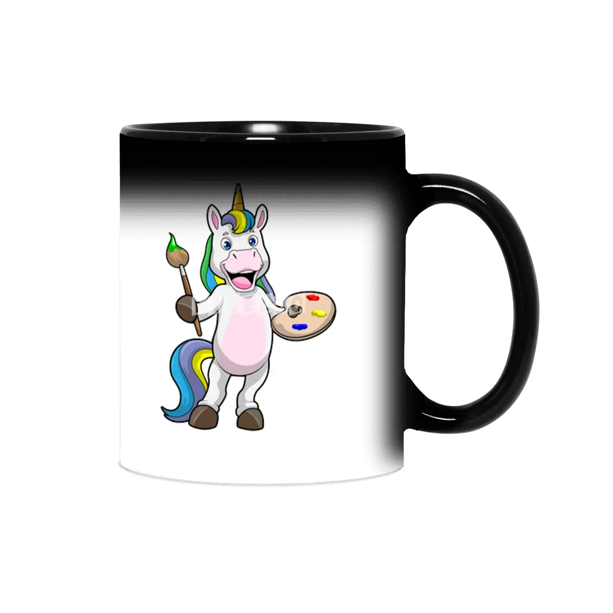 Unicorn at Painting with Brush & Colour Sihirli Kupa