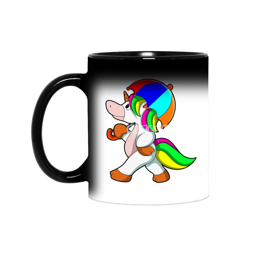 Unicorn with colorful Umbrella Sihirli Kupa