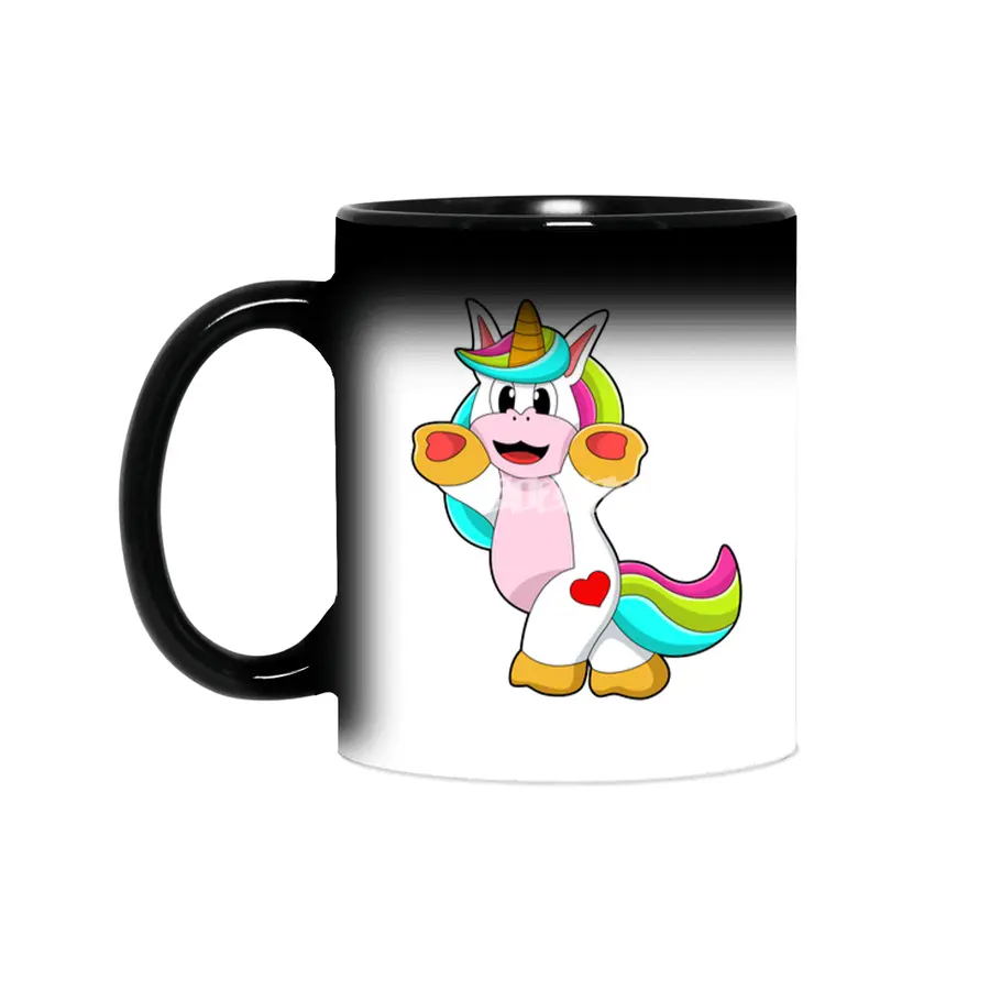 Unicorn with Heart Tattoo Sihirli Kupa