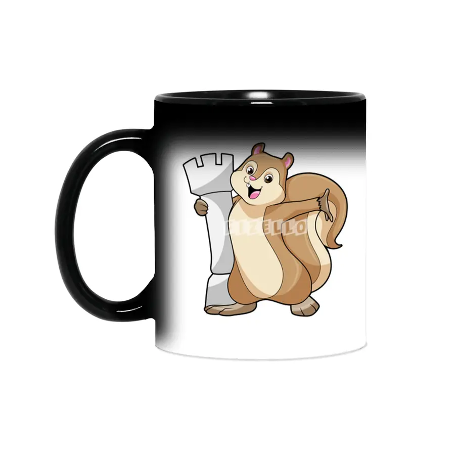 Squirrel at Chess with Chess piece King Sihirli Kupa