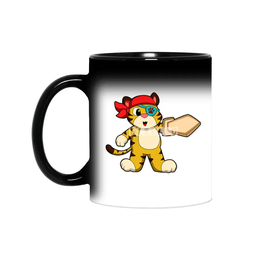 Tiger as Pirate with Eye patch & Sword Sihirli Kupa