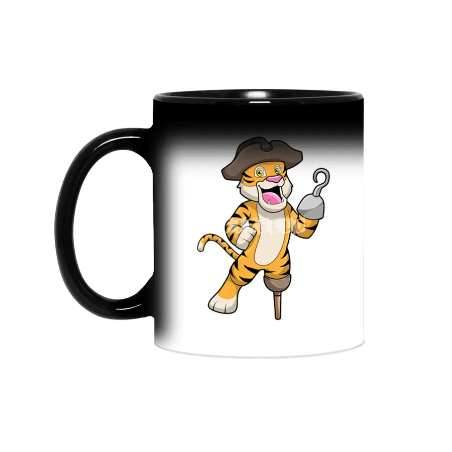 Tiger as Pirate with Wooden leg & Hooked hand Sihirli Kupa