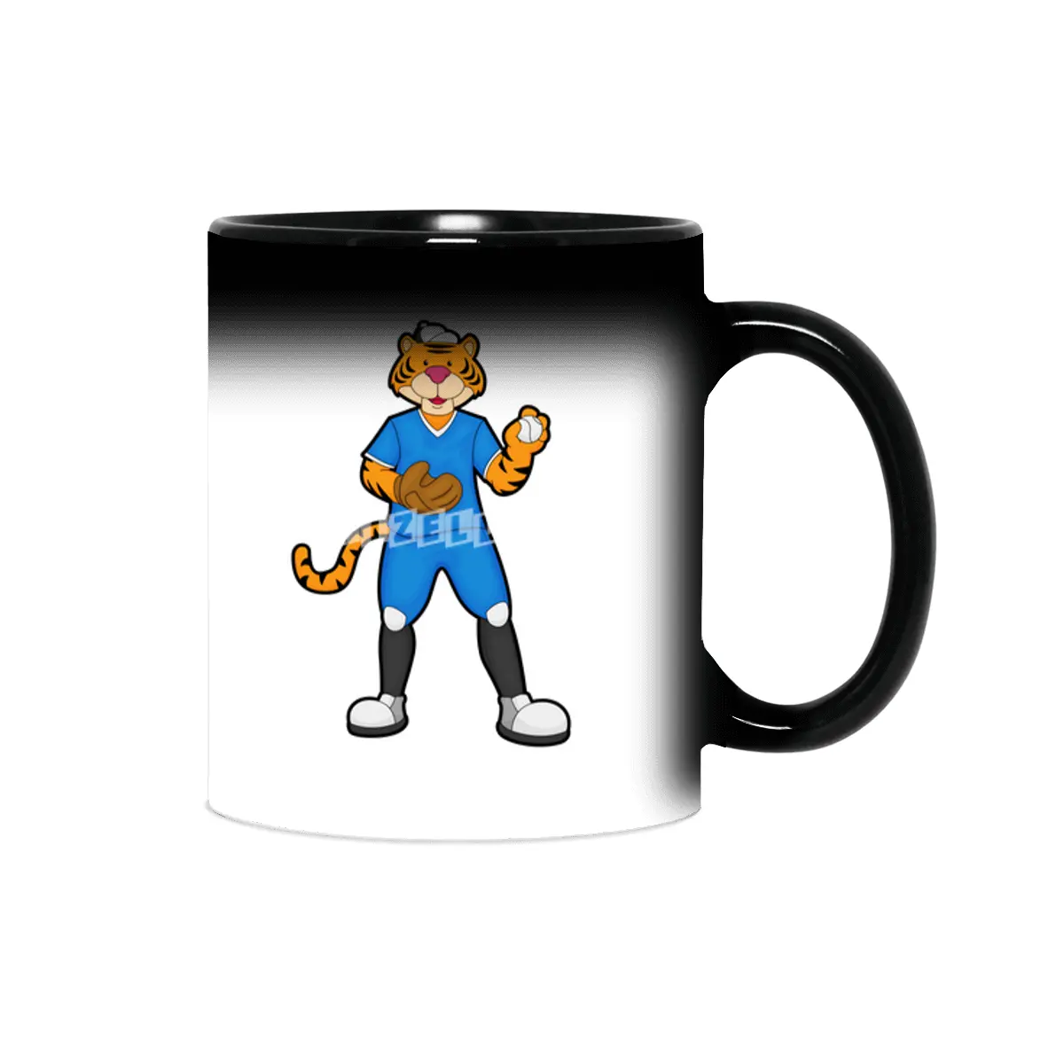 Tiger at Baseball with Baseball glove & Cap Sihirli Kupa