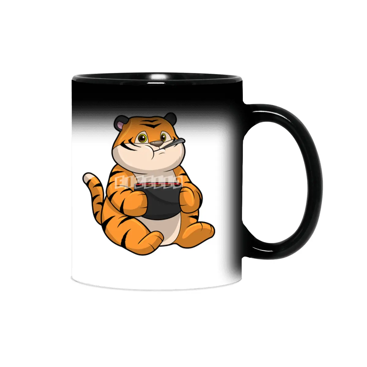 Tiger at Eating with Bowl Sihirli Kupa