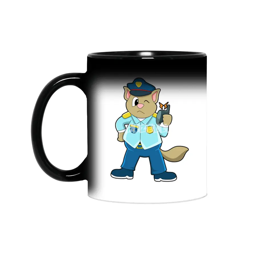 Tomcat as Police officer with Uniform & Microphone Sihirli Kupa