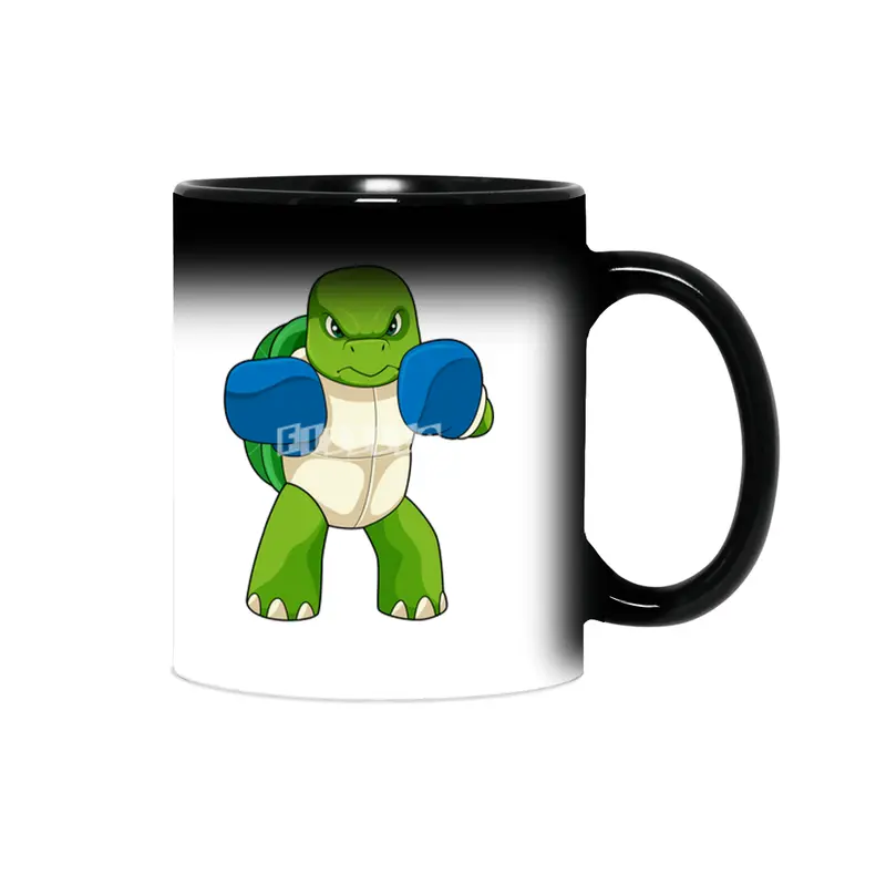 Turtle as Boxer with Boxing gloves Sihirli Kupa