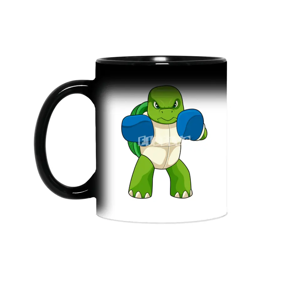 Turtle as Boxer with Boxing gloves Sihirli Kupa