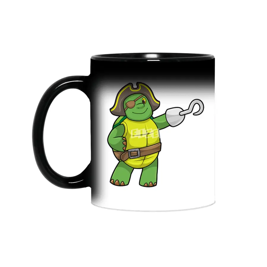Turtle as Pirate with Hooked hand & Eye patch Sihirli Kupa