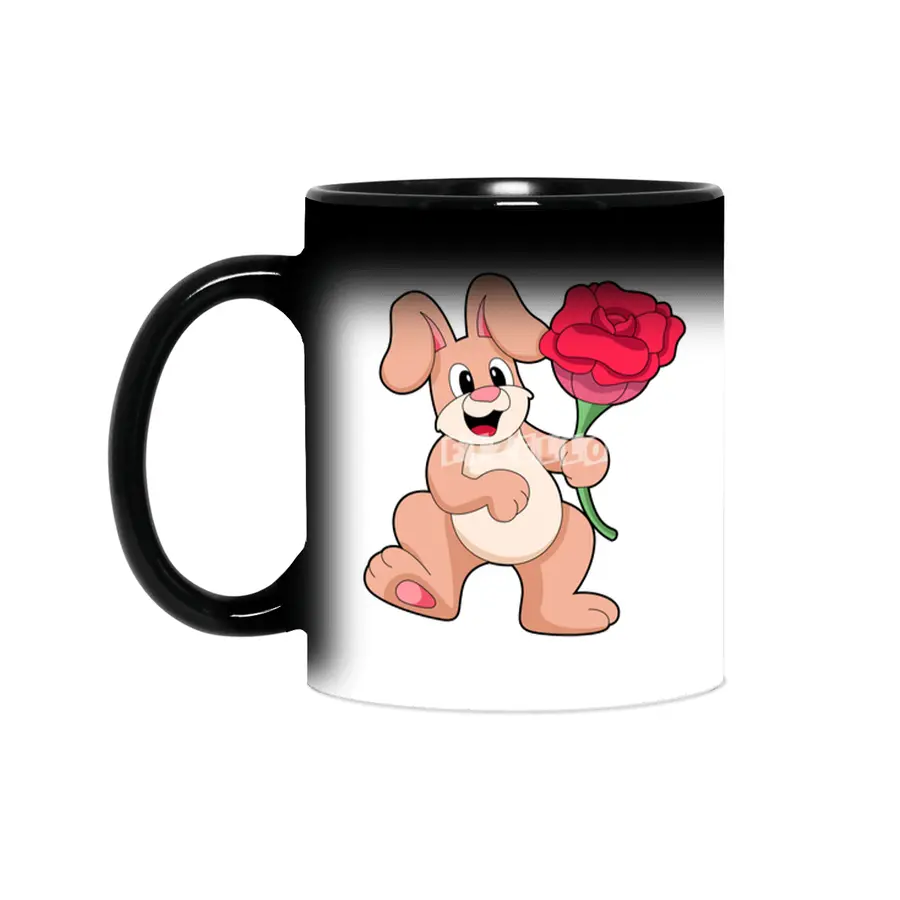 Rabbit with red Rose Sihirli Kupa