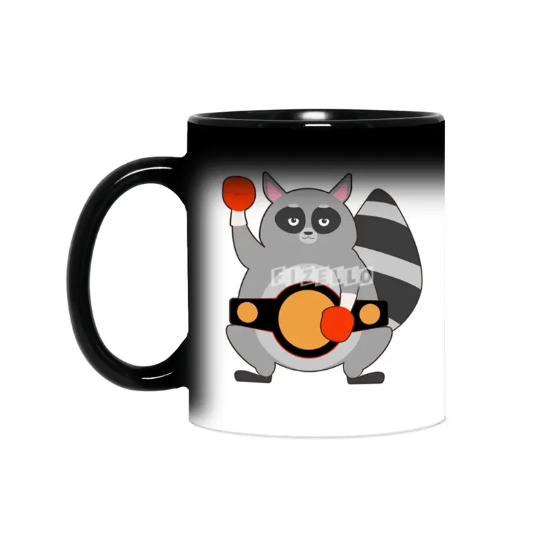 Raccoon as Boxing champ with Belt Sihirli Kupa