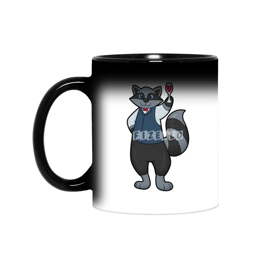 Raccoon with Wine glass Sihirli Kupa