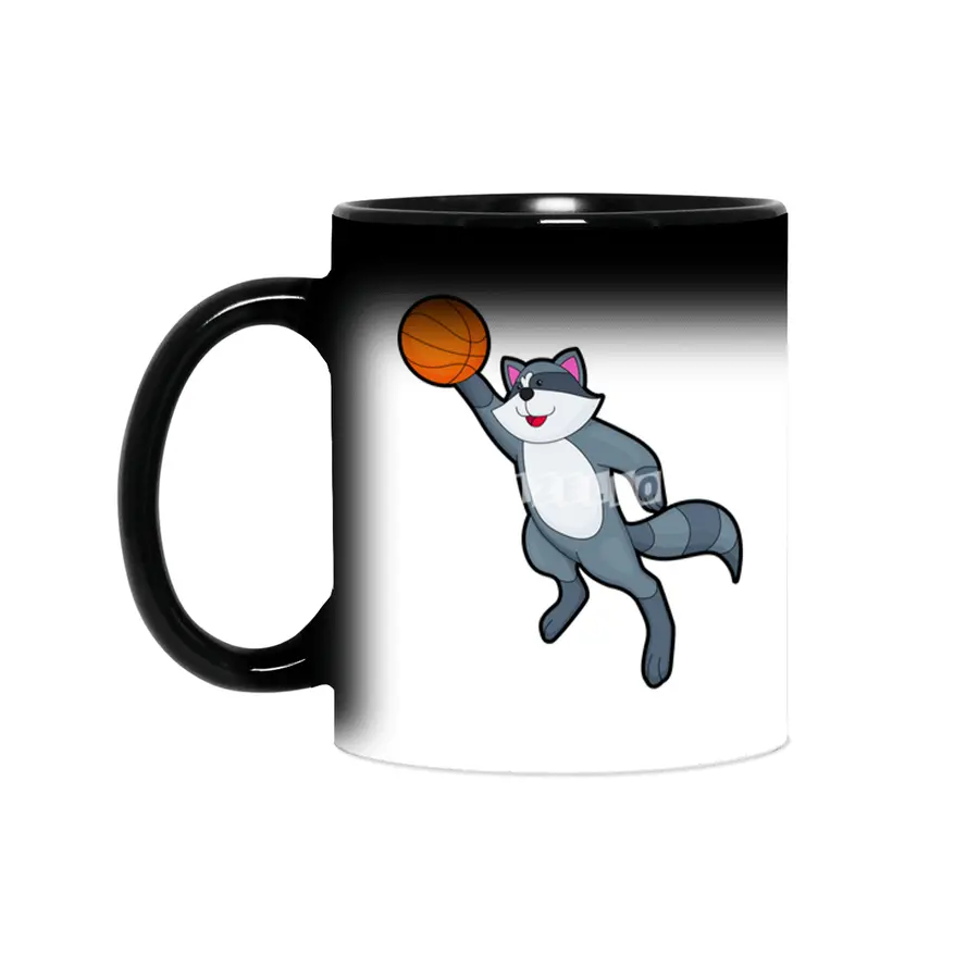 Racoon as Basketball player with Basketball Sihirli Kupa