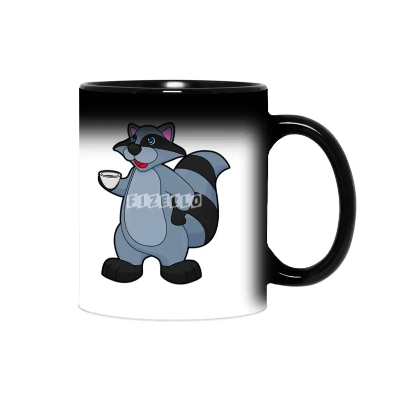 Racoon with Cup of Coffee Sihirli Kupa