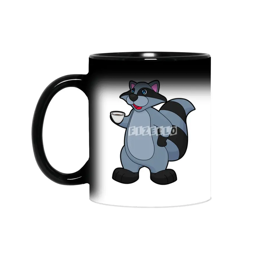 Racoon with Cup of Coffee Sihirli Kupa