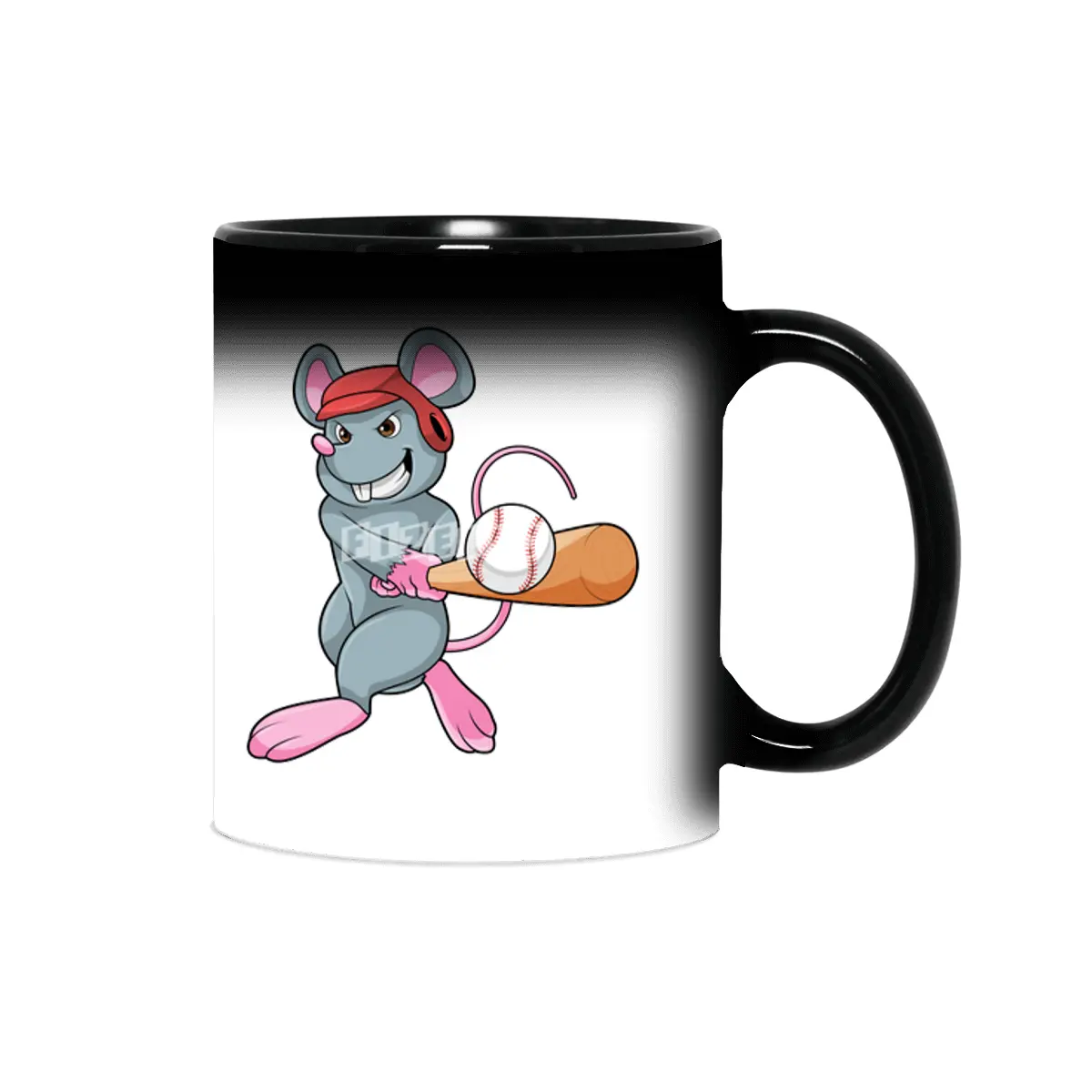 Rat at Baseball with Baseball bat & Helmet Sihirli Kupa