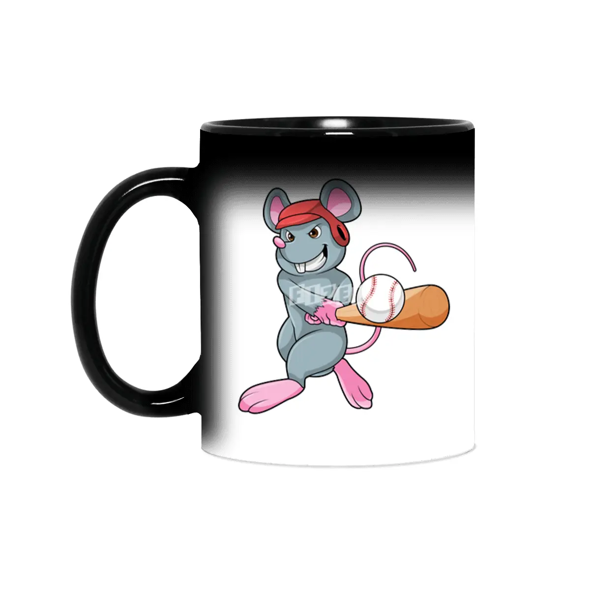 Rat at Baseball with Baseball bat & Helmet Sihirli Kupa