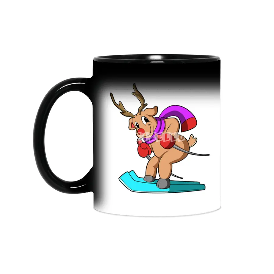 Reindeer as Skier with Skis Sihirli Kupa
