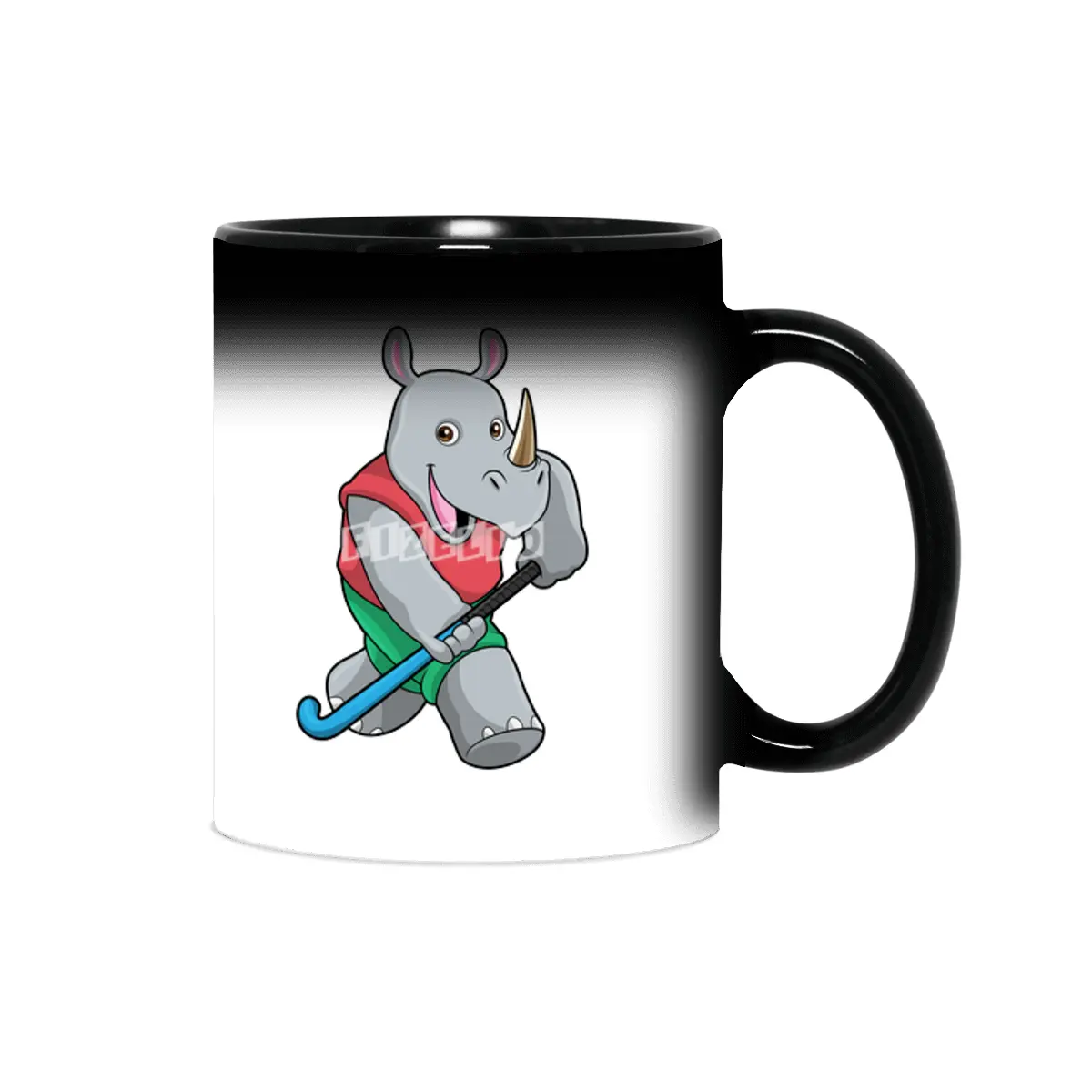Rhino at Hockey with Hockey bat Sihirli Kupa