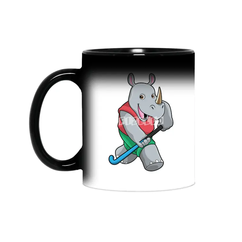 Rhino at Hockey with Hockey bat Sihirli Kupa