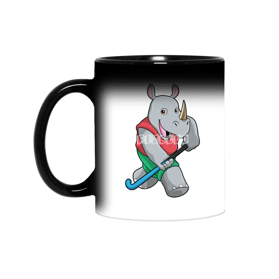 Rhino at Hockey with Hockey bat Sihirli Kupa