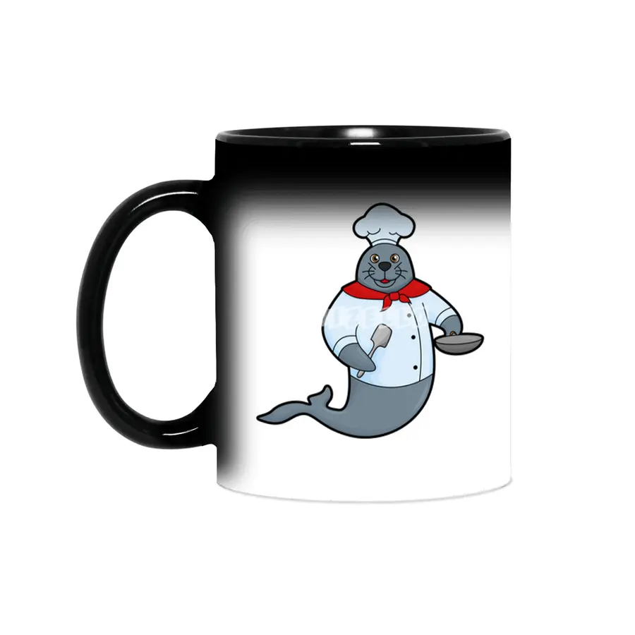 Seal as Cook with Pan & Spatula Sihirli Kupa