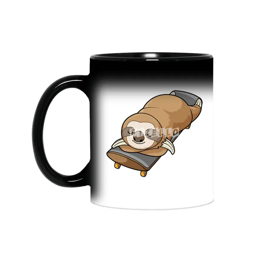 Sloth at Sleeping with Skateboard Sihirli Kupa