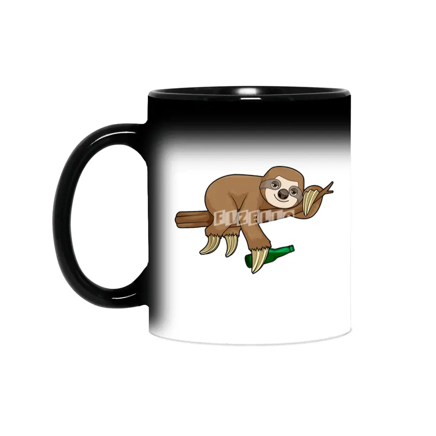 Sloth on Branch with Bottle Beer Sihirli Kupa