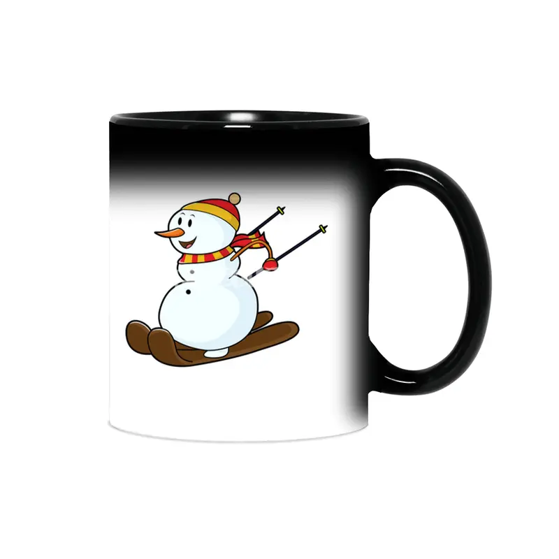 Snowman as Skier with Skis & Cap Sihirli Kupa