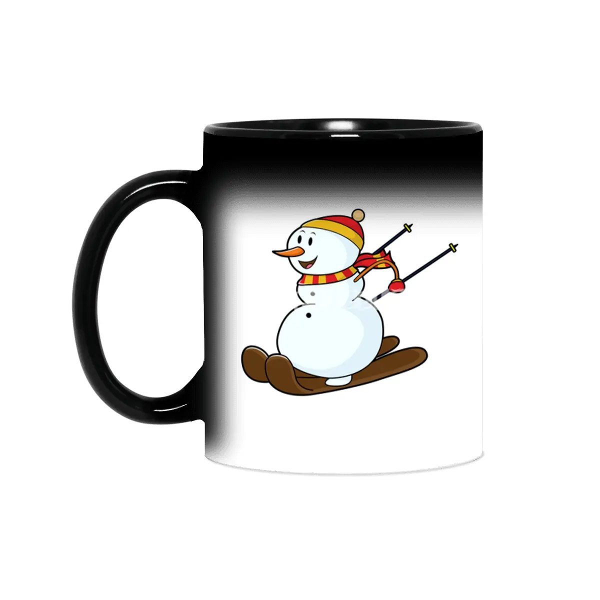 Snowman as Skier with Skis & Cap Sihirli Kupa